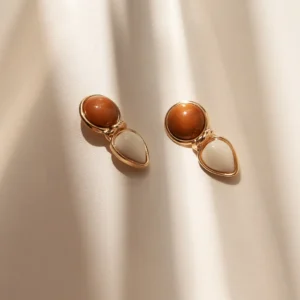 Brinco De Pedra Resinada