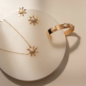 Conjunto De Sol Com Pedra Resinada