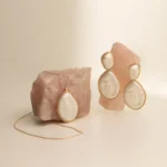 Conjunto Brinco e Colar De Pedra Resinada