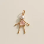 Pingente "Menina" Com Corpinho De Pedra