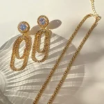 Conjunto De Malha Com Pedra Zircônia