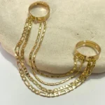 Anel Duplo Com Zircônia e 4 Correntes