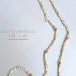 Alça De Celular De Pérola Shell Com Esferas