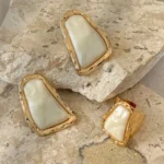 Conjunto de Pedra Resinada Texturizada Perolada