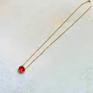 Colar com Corrente de Elinho com Pedra Redonda