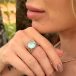 Anel Solitário com pedra de 12mm no ouro 18K