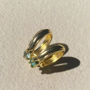 Piercing De Aro Duplo Com 2 Pedras Zircônias