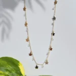Colar Longo Elinho + Estrelas + Cristal
