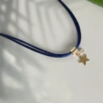 Choker Fio de Seda Duplo + Estrela + Ponto Luz
