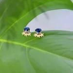 Brinco Pedra Oval com Estrelas