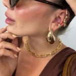 Conjunto De Colar E Brinco Gota Ouro