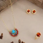 Conjunto Colar, Anel e Brinco De Pedras